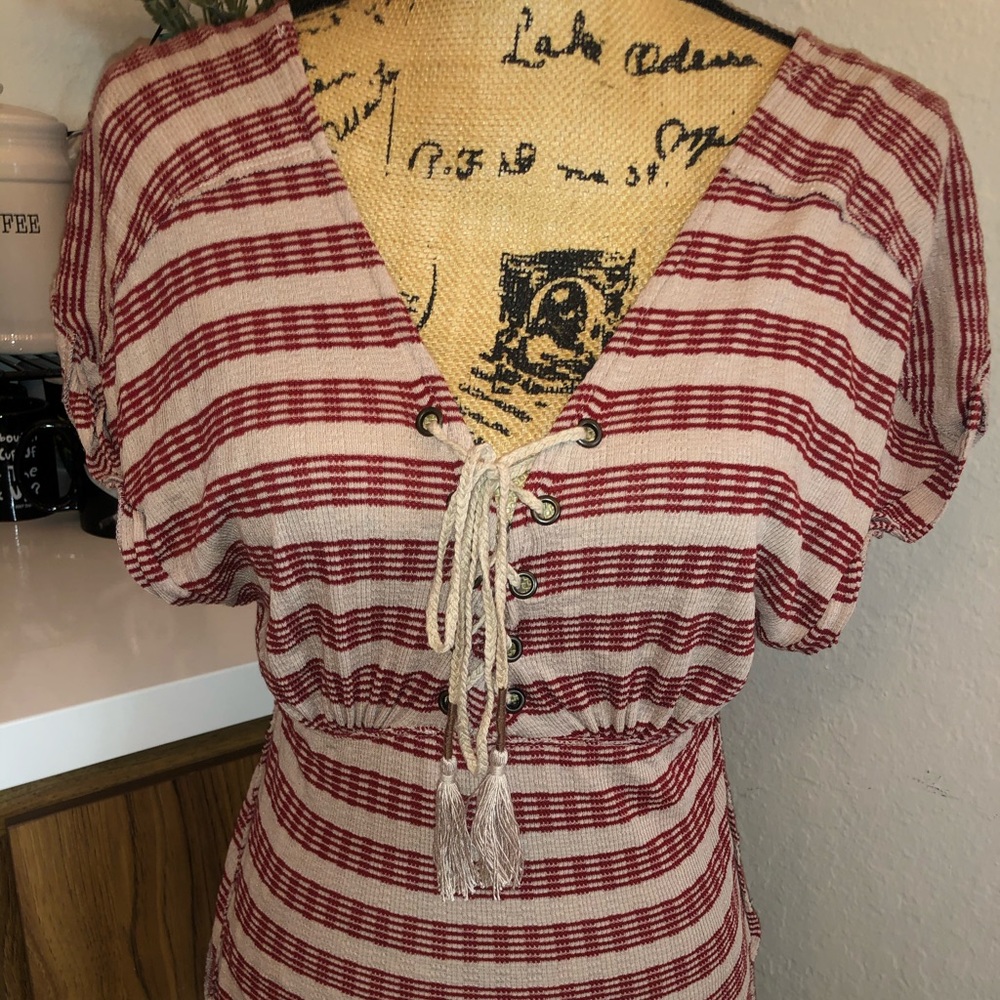 We The Free Sweater top with tie up chest detail